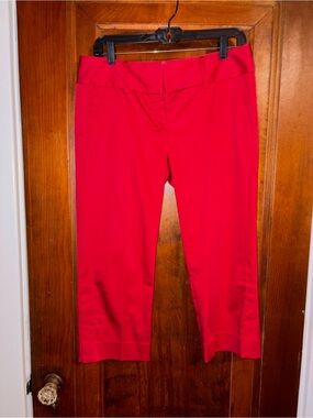 The Limited Drew Bright Red Cropped Dress Pants